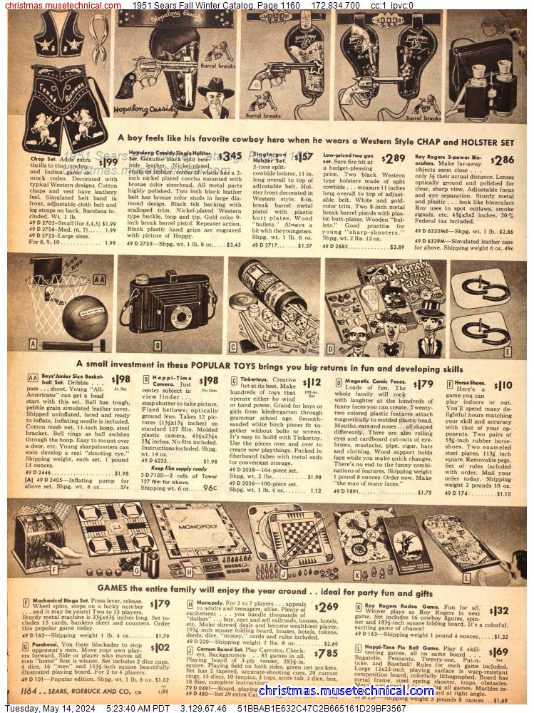 1951 Sears Fall Winter Catalog, Page 1160