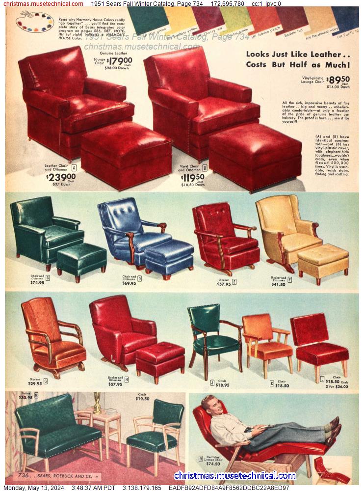 1951 Sears Fall Winter Catalog, Page 734