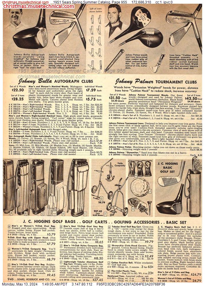 1951 Sears Spring Summer Catalog, Page 955
