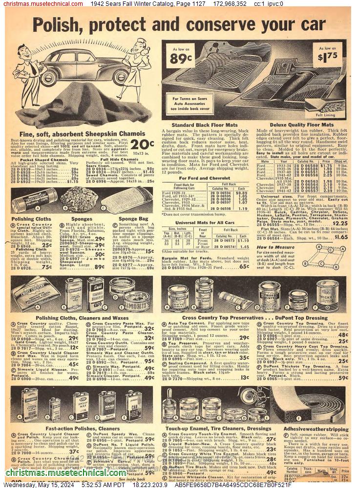 1942 Sears Fall Winter Catalog, Page 1127