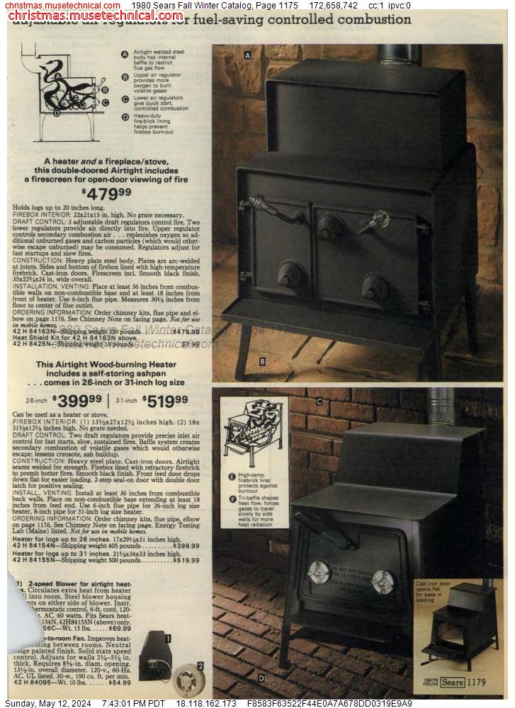 1980 Sears Fall Winter Catalog, Page 1175
