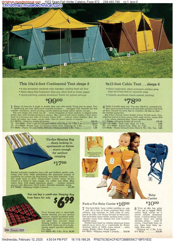 1972 Sears Fall Winter Catalog, Page 872