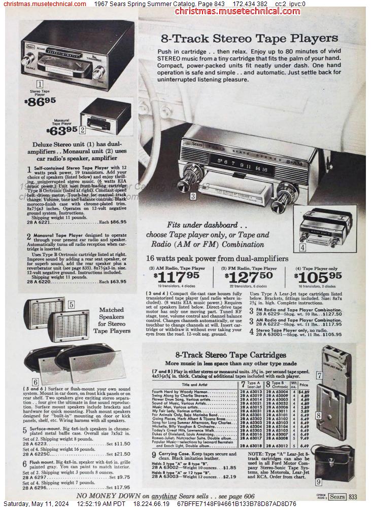 1967 Sears Spring Summer Catalog, Page 843