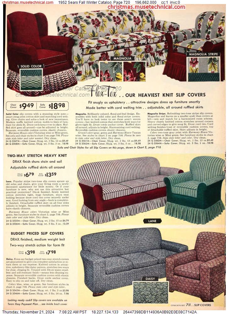 1952 Sears Fall Winter Catalog, Page 720