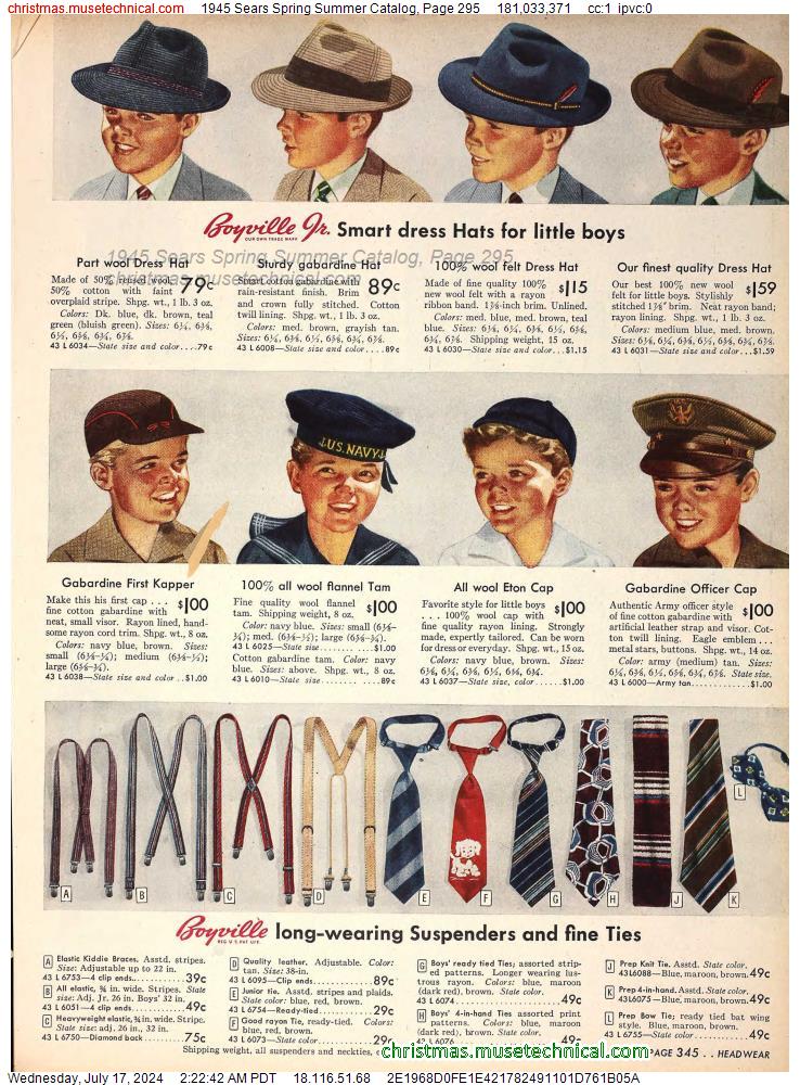 1945 Sears Spring Summer Catalog, Page 295