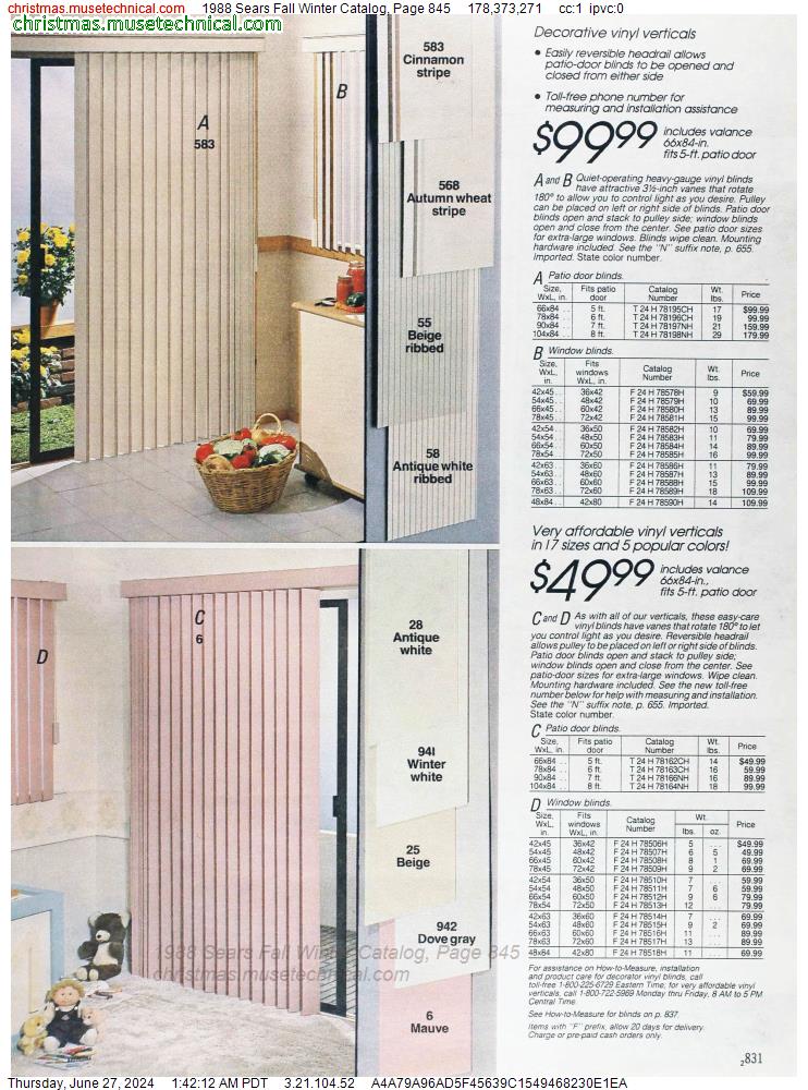 1988 Sears Fall Winter Catalog, Page 845