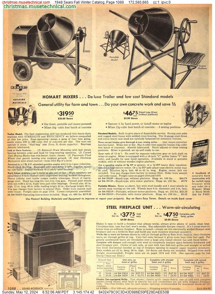 1948 Sears Fall Winter Catalog, Page 1089