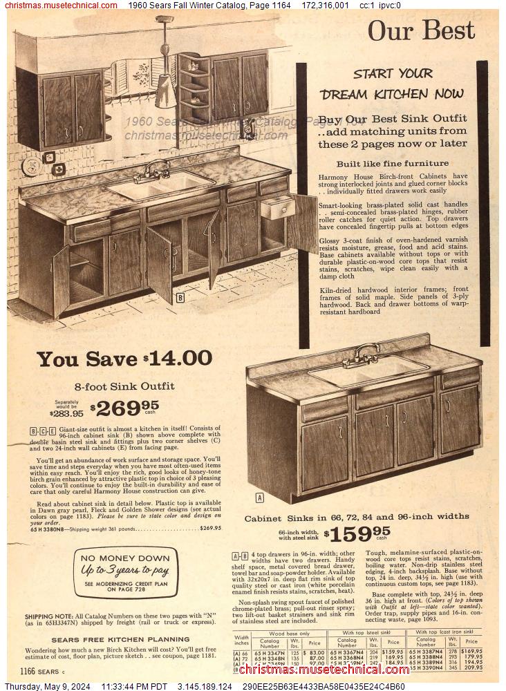 1960 Sears Fall Winter Catalog, Page 1164
