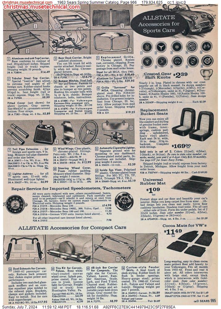 1963 Sears Spring Summer Catalog, Page 966