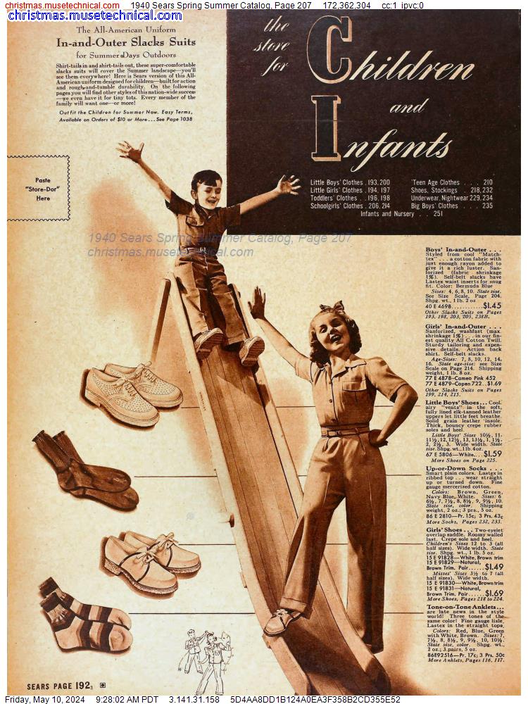 1940 Sears Spring Summer Catalog, Page 207