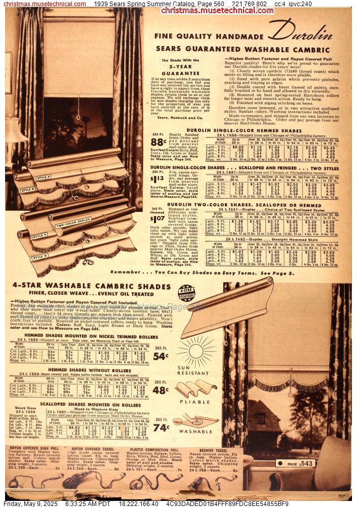 1939 Sears Spring Summer Catalog, Page 560
