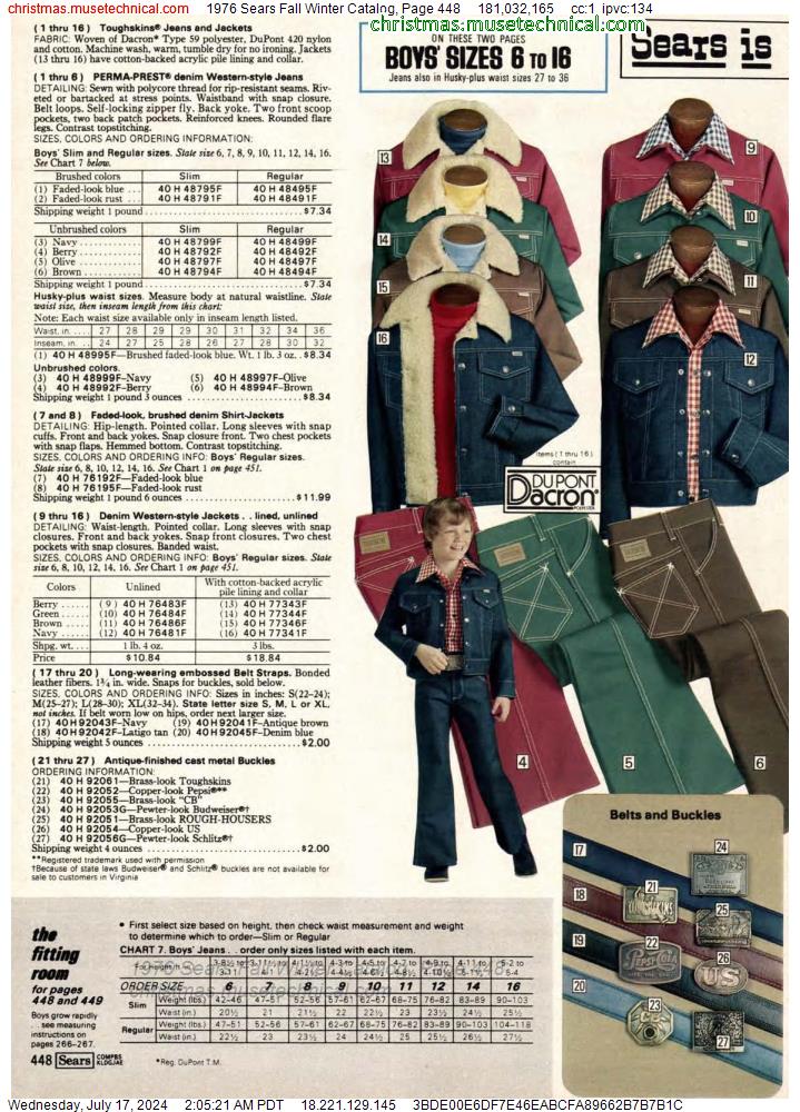 1976 Sears Fall Winter Catalog, Page 448