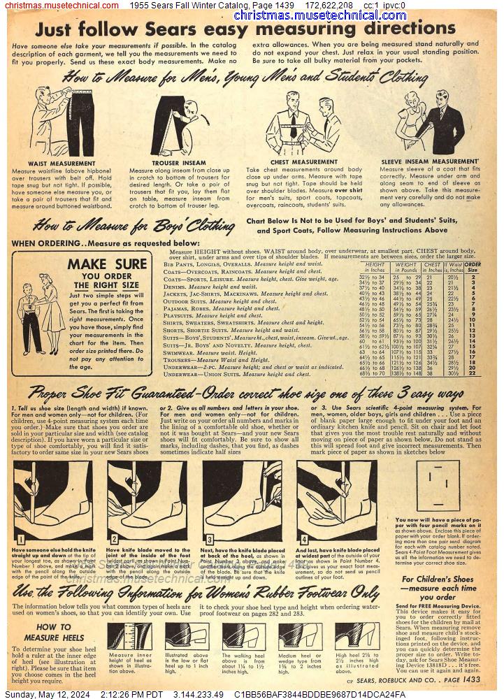 1955 Sears Fall Winter Catalog, Page 1439
