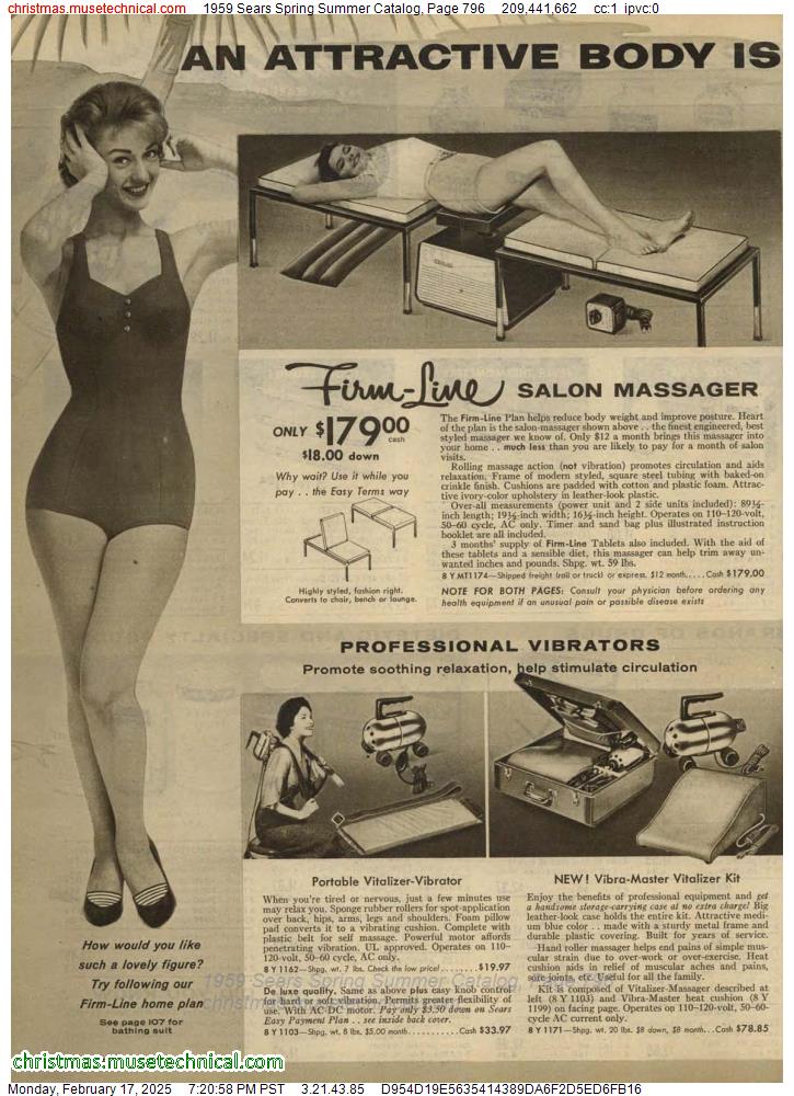 1959 Sears Spring Summer Catalog, Page 796