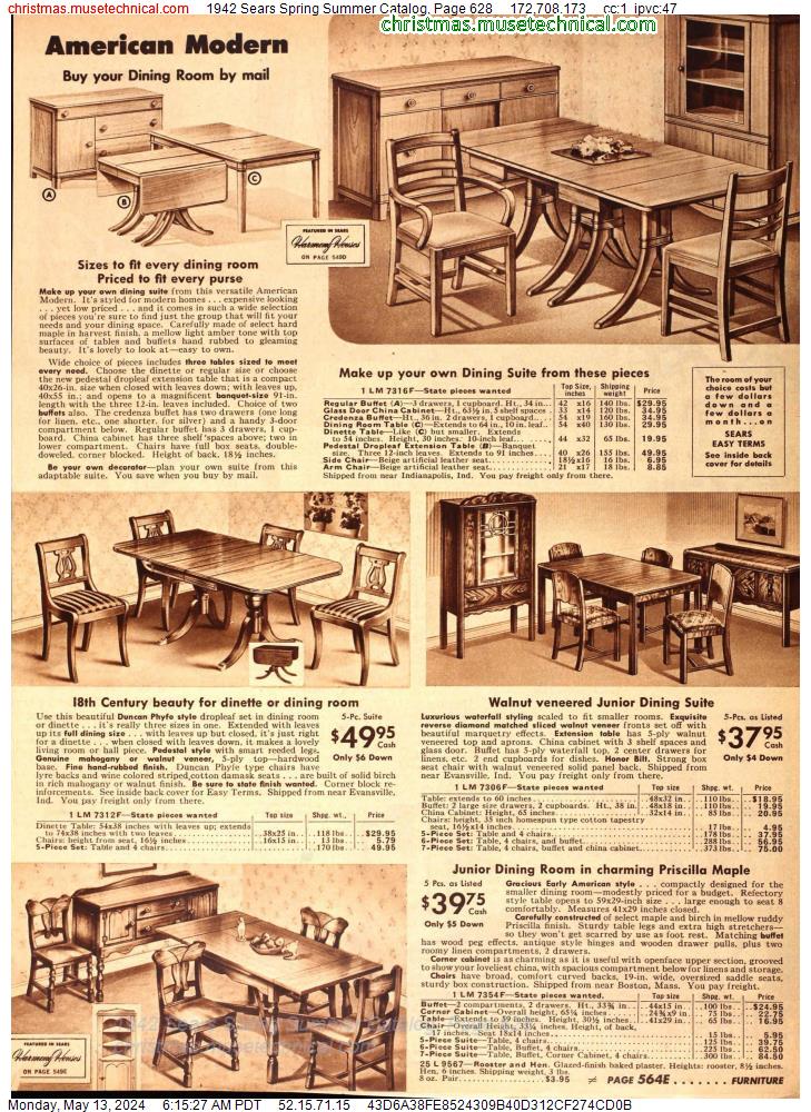 1942 Sears Spring Summer Catalog, Page 628