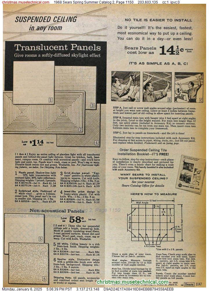 1968 Sears Spring Summer Catalog 2, Page 1150