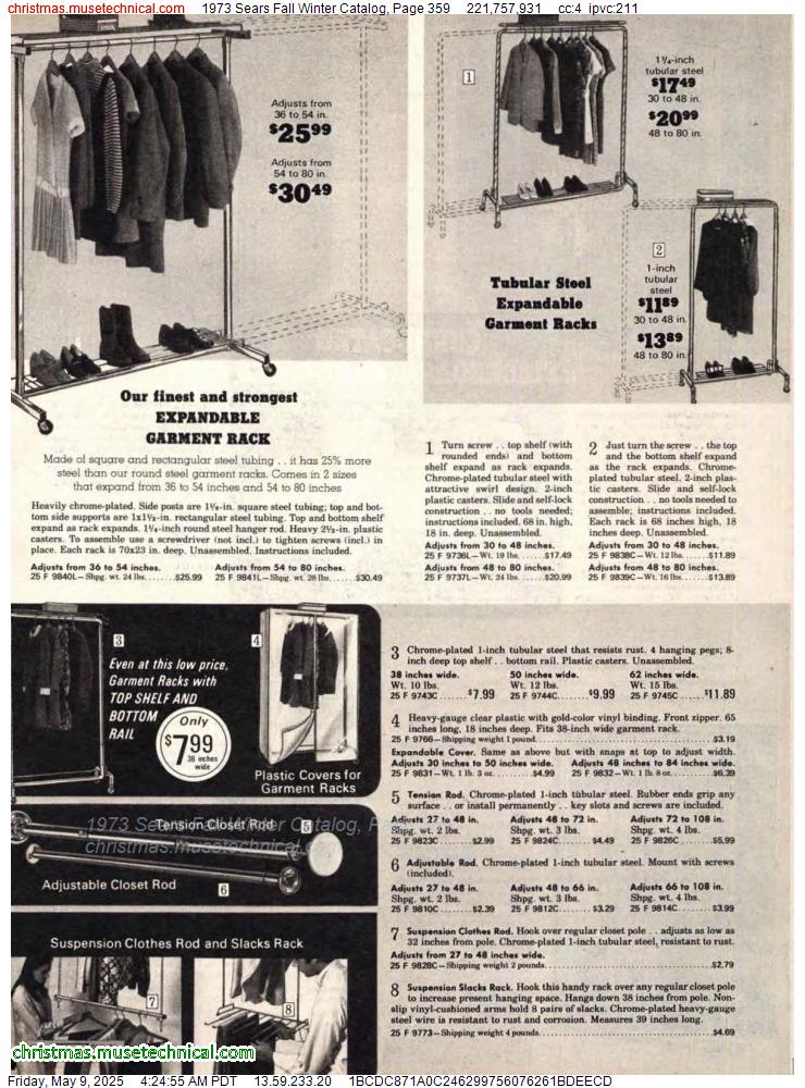 1973 Sears Fall Winter Catalog, Page 359