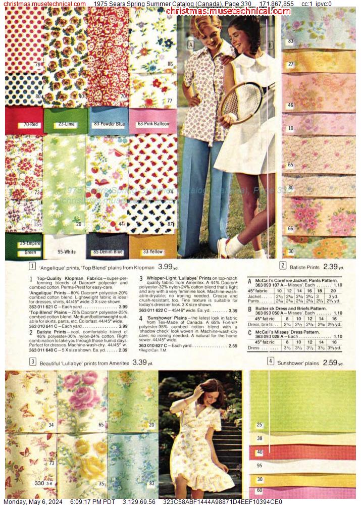 1975 Sears Spring Summer Catalog (Canada), Page 330