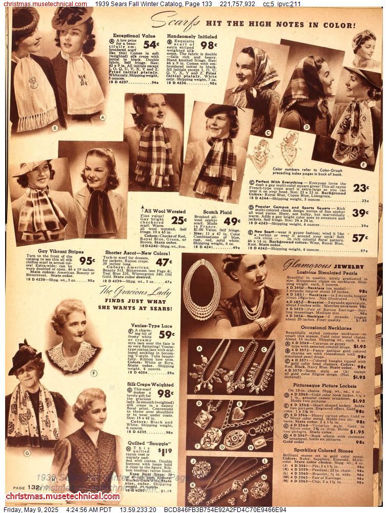 1939 Sears Fall Winter Catalog, Page 133