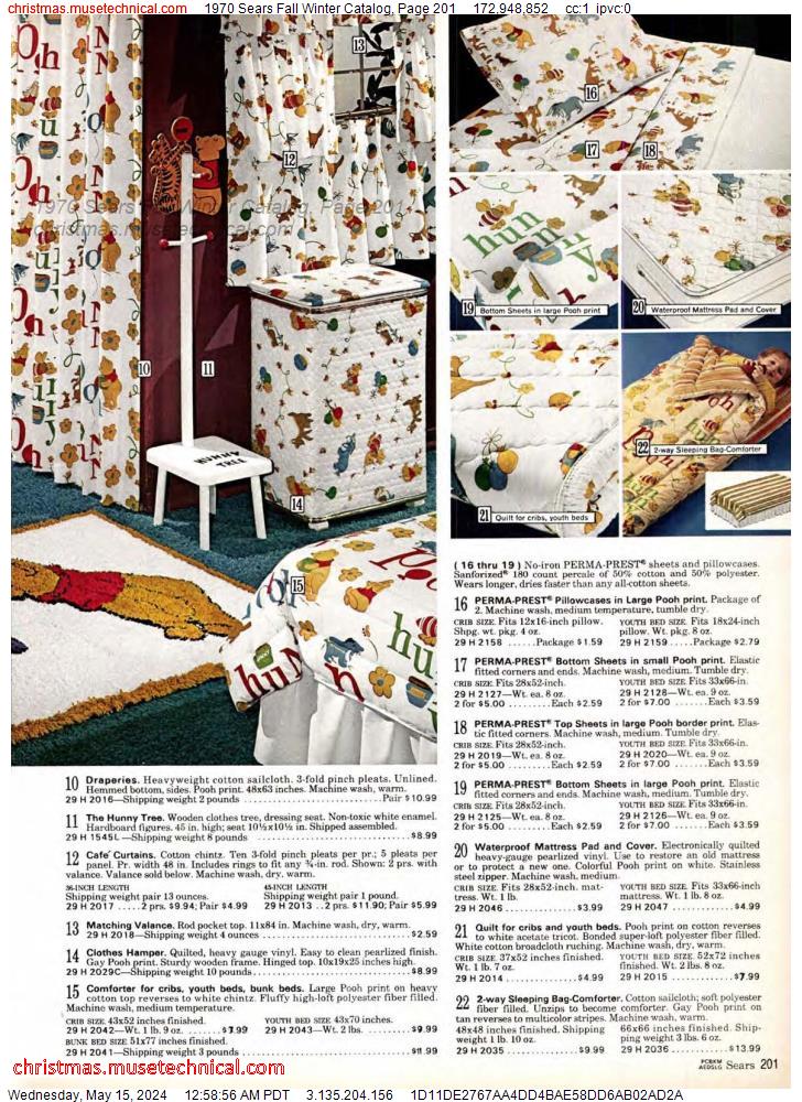 1970 Sears Fall Winter Catalog, Page 201