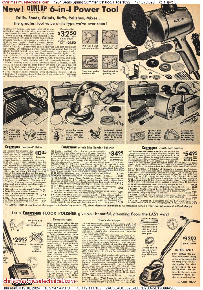 1951 Sears Spring Summer Catalog, Page 1092