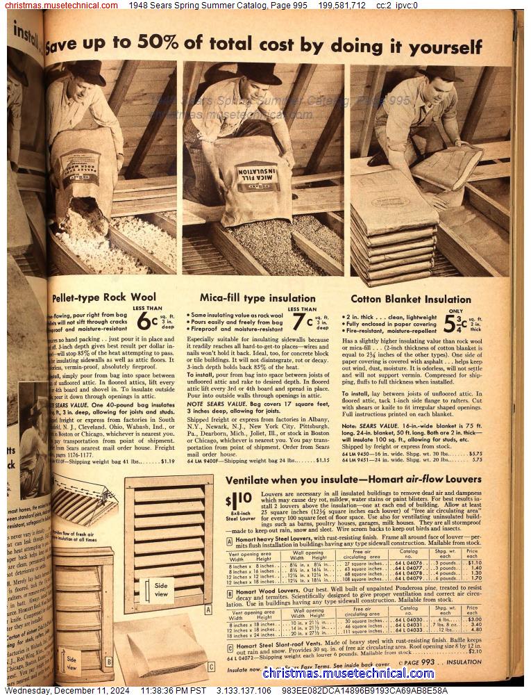 1948 Sears Spring Summer Catalog, Page 995