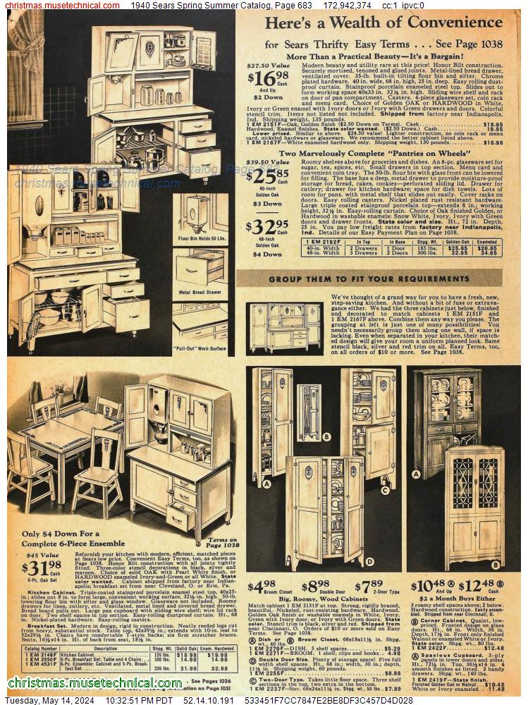 1940 Sears Spring Summer Catalog, Page 683