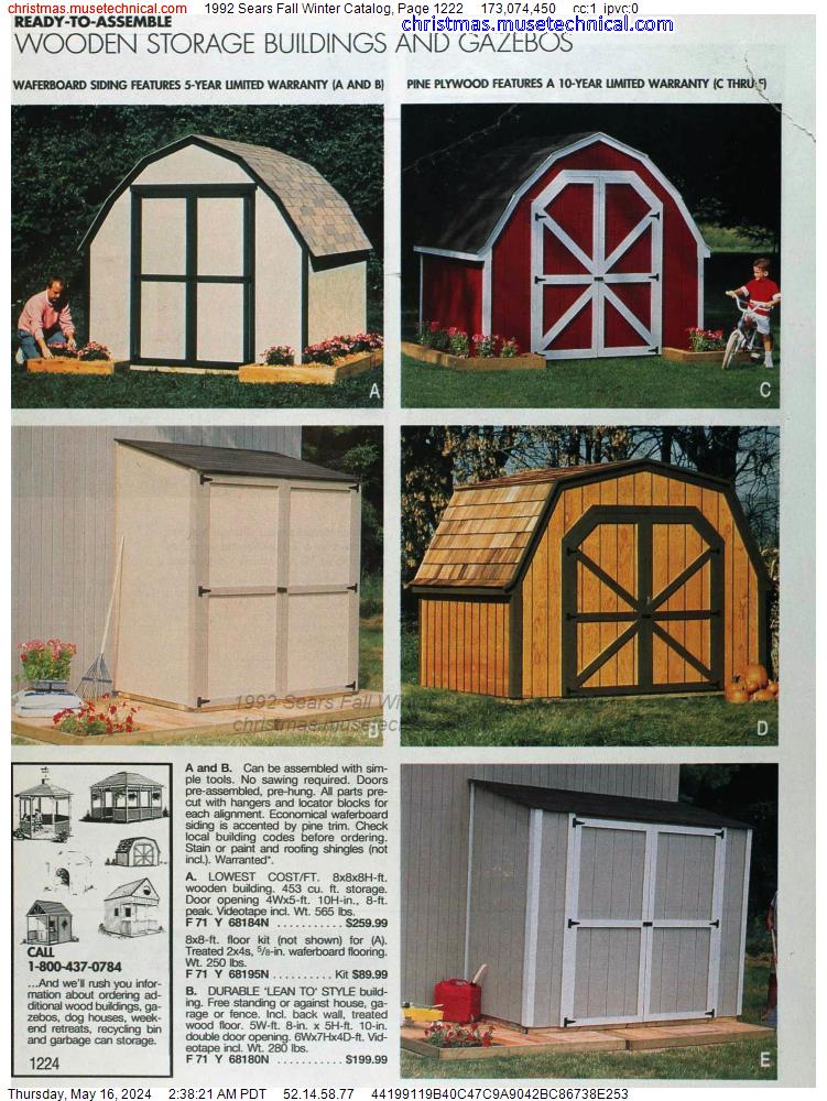1992 Sears Fall Winter Catalog, Page 1222