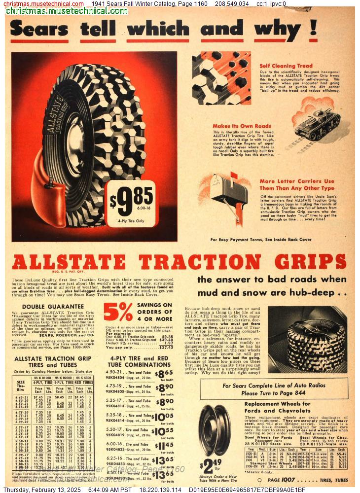 1941 Sears Fall Winter Catalog, Page 1160