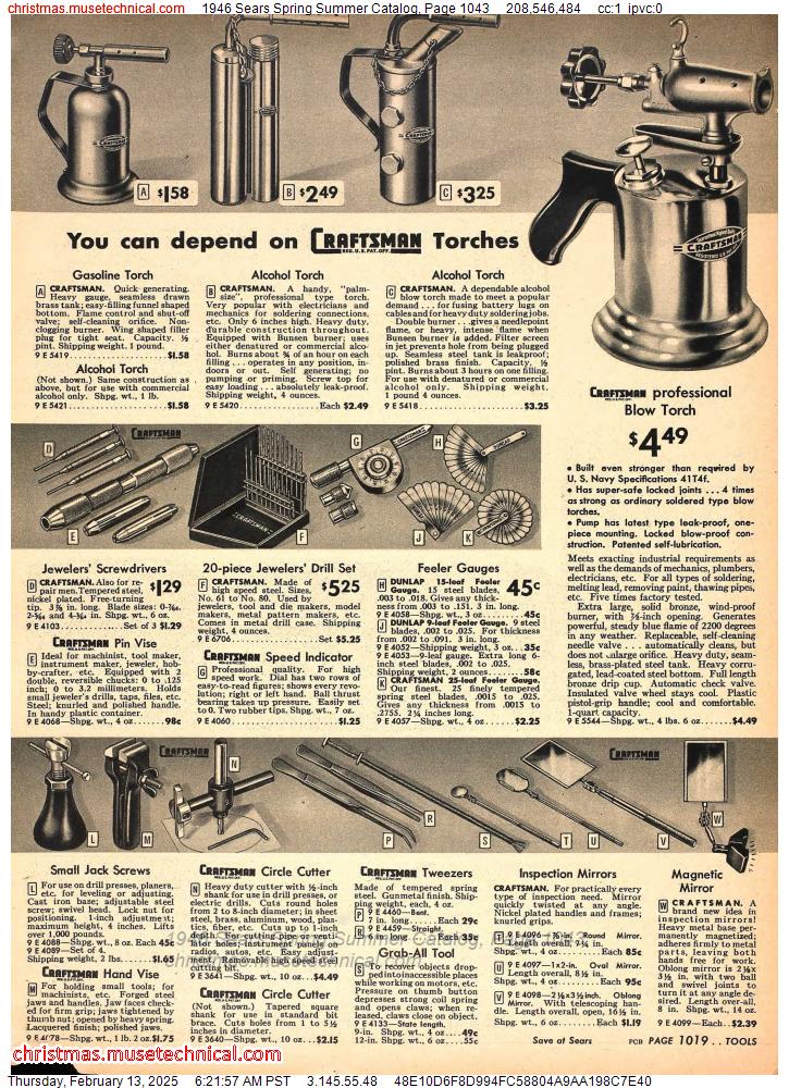 1946 Sears Spring Summer Catalog, Page 1043