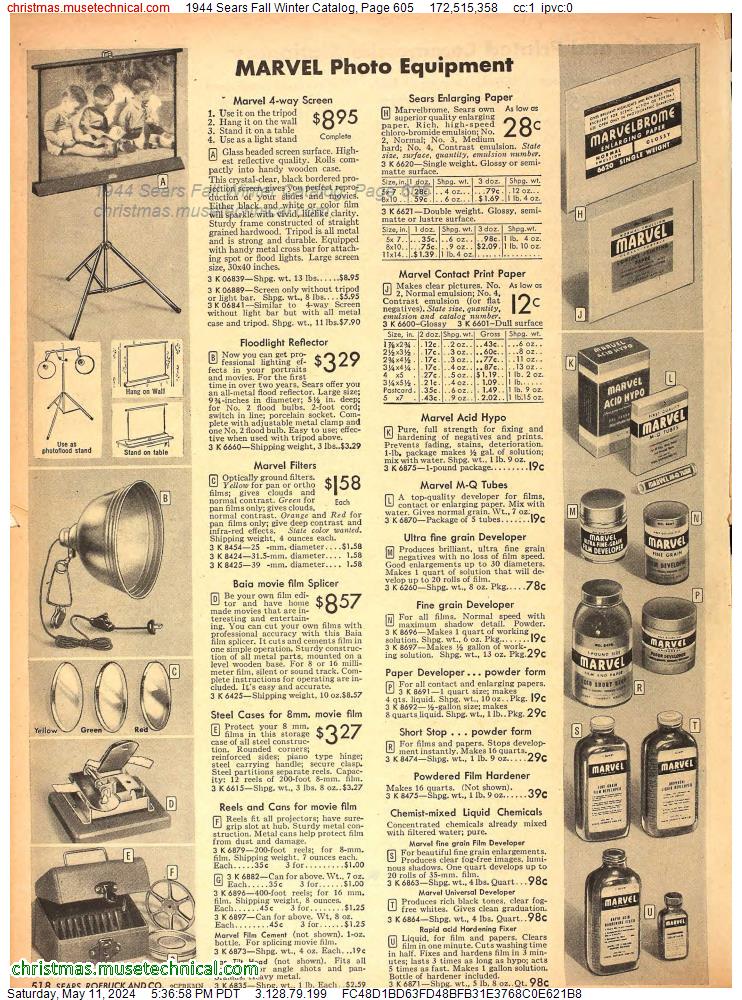 1944 Sears Fall Winter Catalog, Page 605