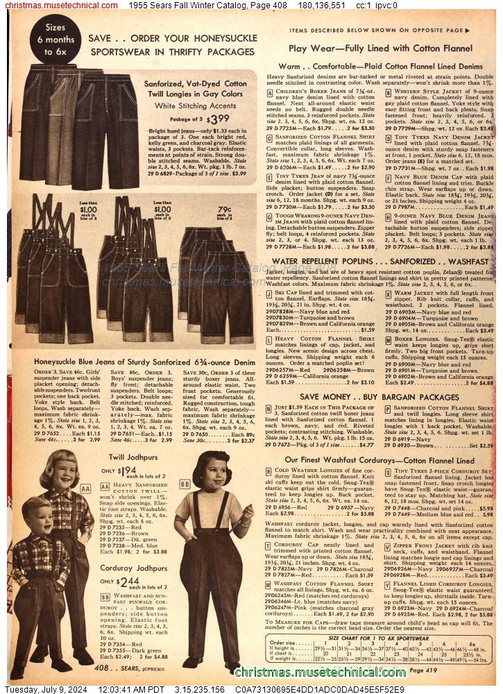 1955 Sears Fall Winter Catalog, Page 408
