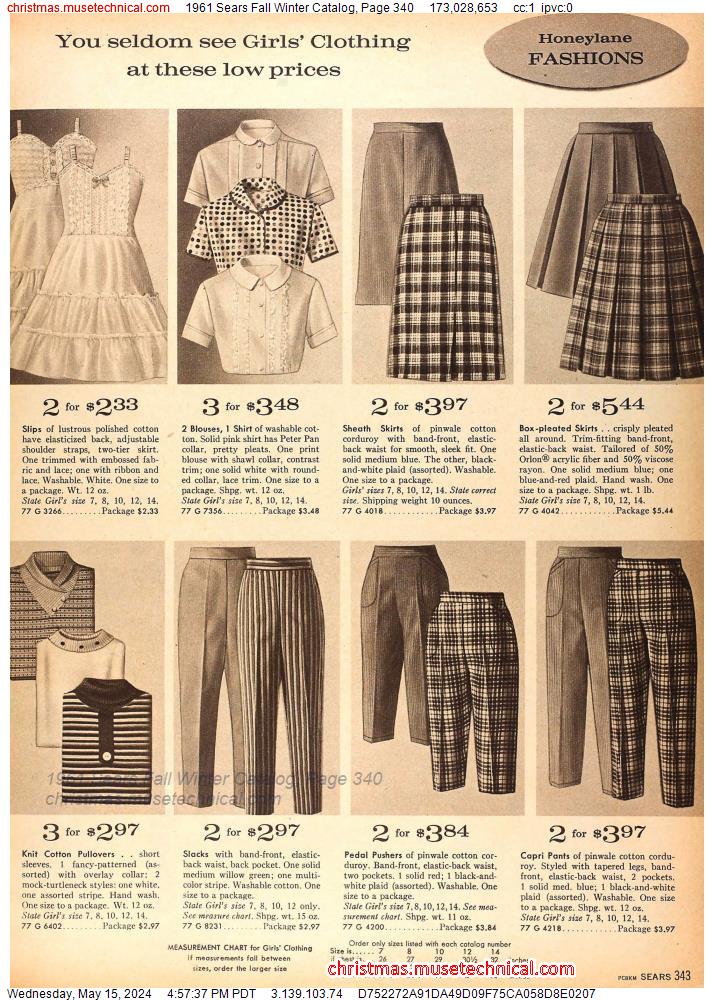 1961 Sears Fall Winter Catalog, Page 340