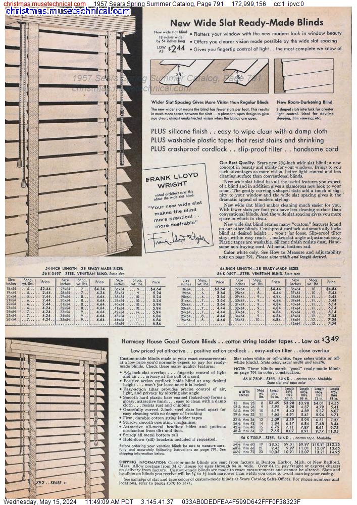 1957 Sears Spring Summer Catalog, Page 791