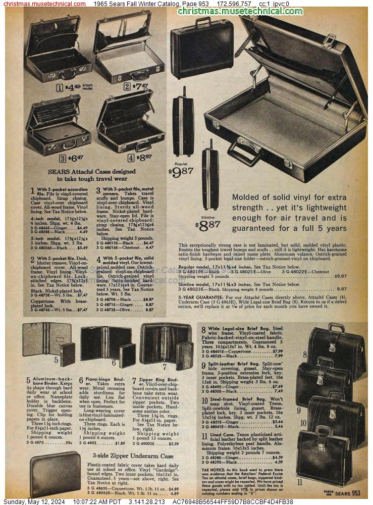 1965 Sears Fall Winter Catalog, Page 953