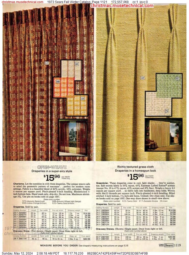 1973 Sears Fall Winter Catalog, Page 1121