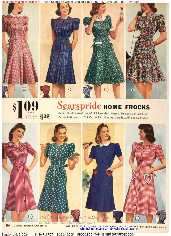 1941 Sears Fall Winter Catalog, Page 115