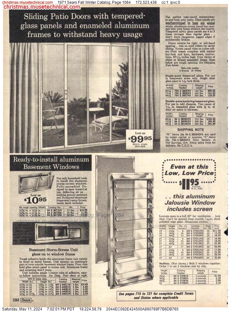 1971 Sears Fall Winter Catalog, Page 1064