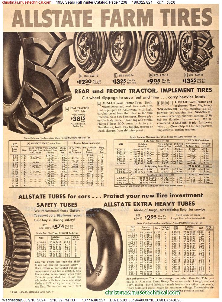 1956 Sears Fall Winter Catalog, Page 1238