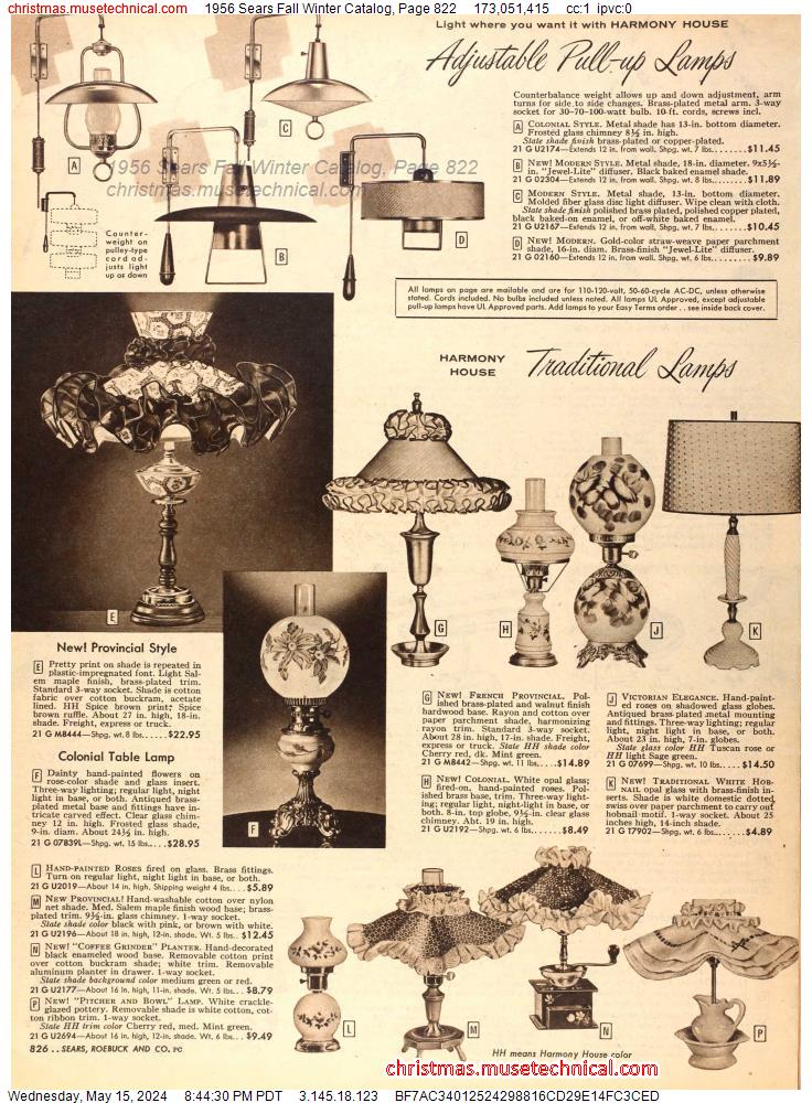 1956 Sears Fall Winter Catalog, Page 822