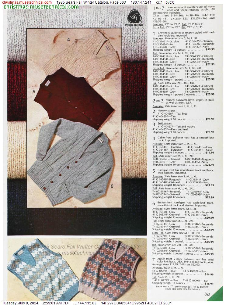1985 Sears Fall Winter Catalog, Page 563
