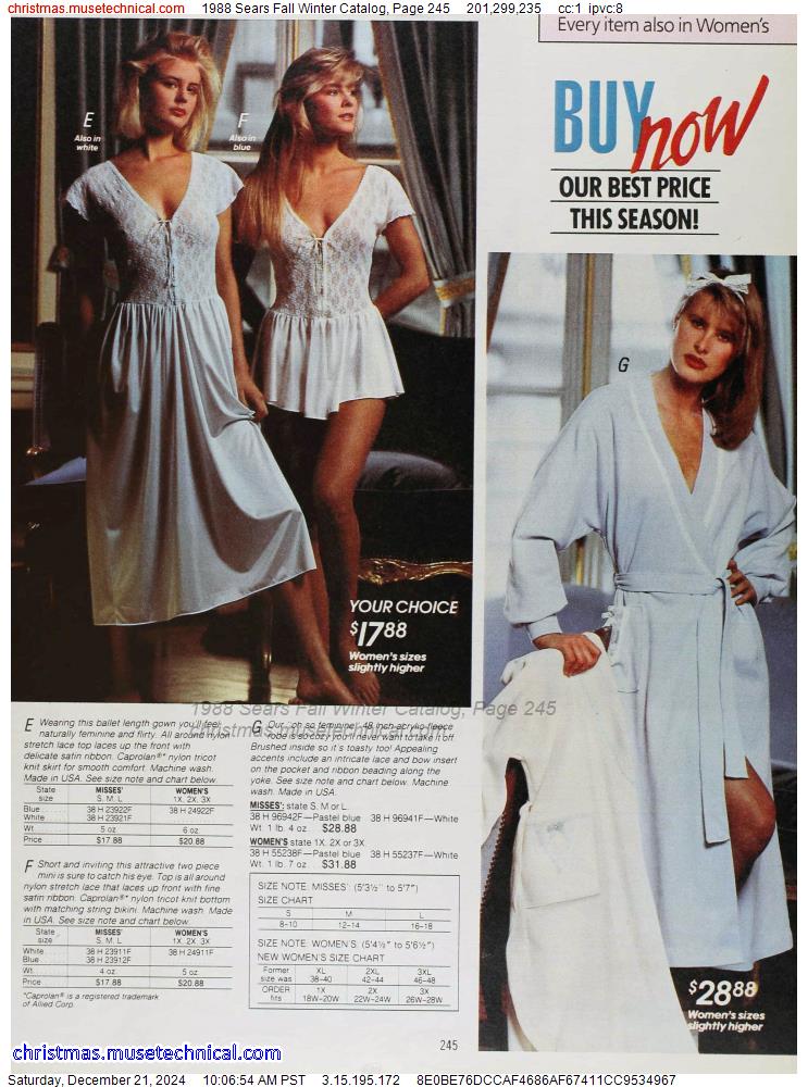 1988 Sears Fall Winter Catalog, Page 245