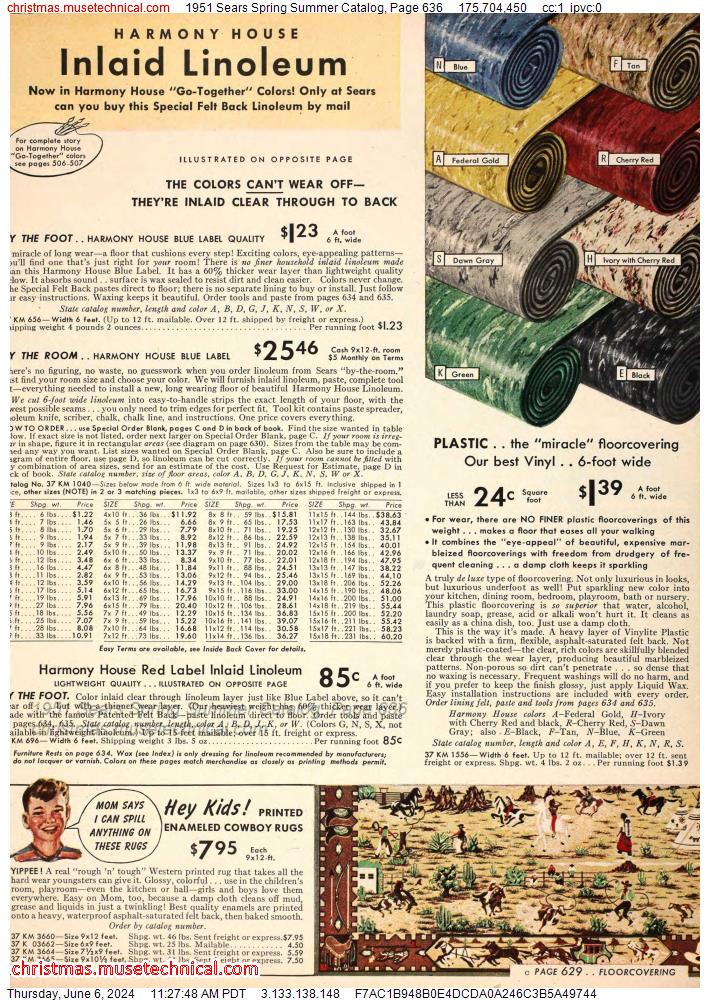 1951 Sears Spring Summer Catalog, Page 636