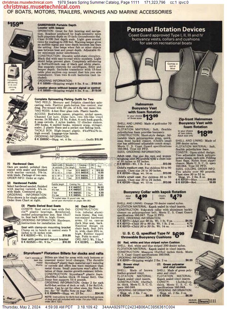 1978 Sears Spring Summer Catalog, Page 1111