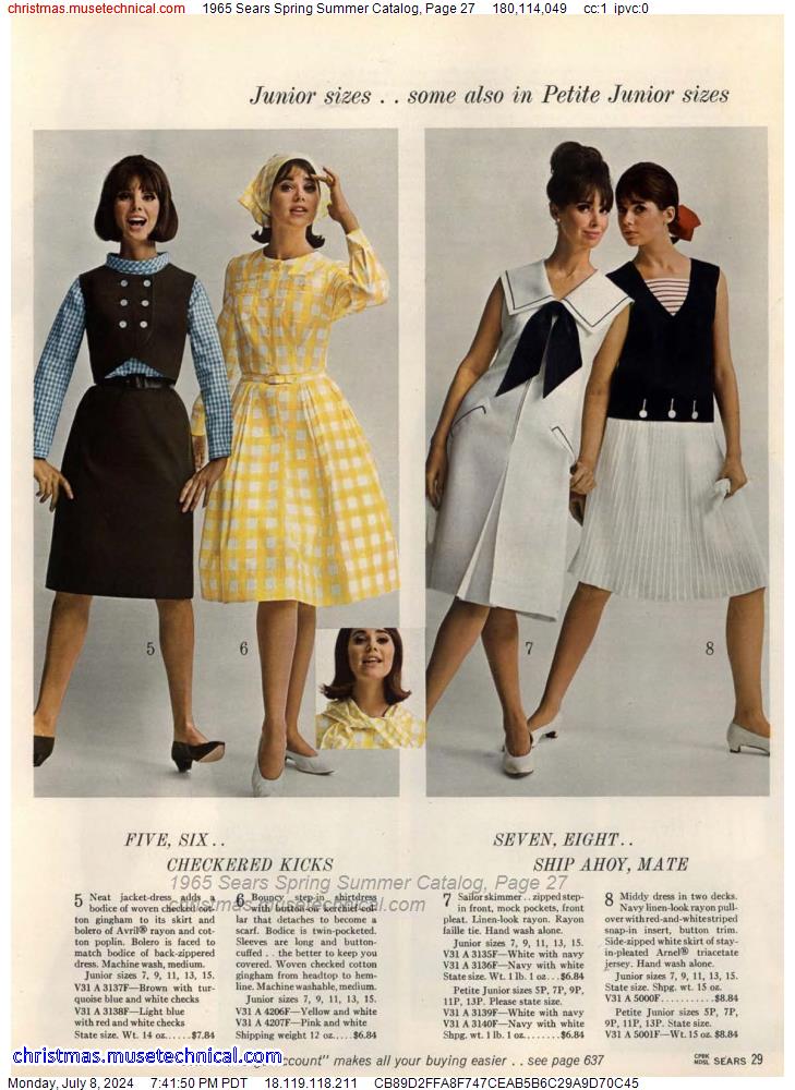1965 Sears Spring Summer Catalog, Page 27
