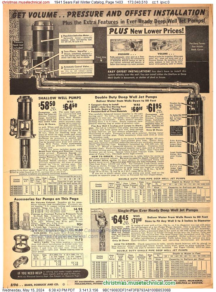 1941 Sears Fall Winter Catalog, Page 1403