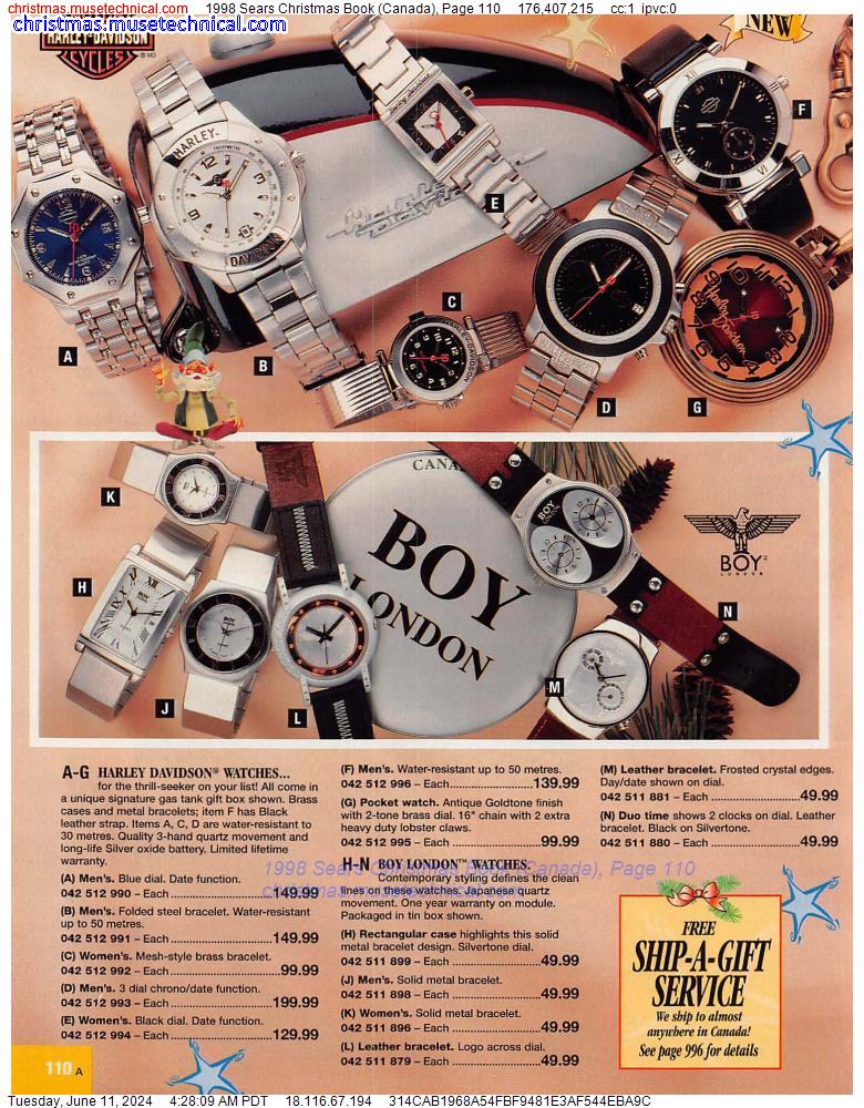 1998 Sears Christmas Book (Canada), Page 110