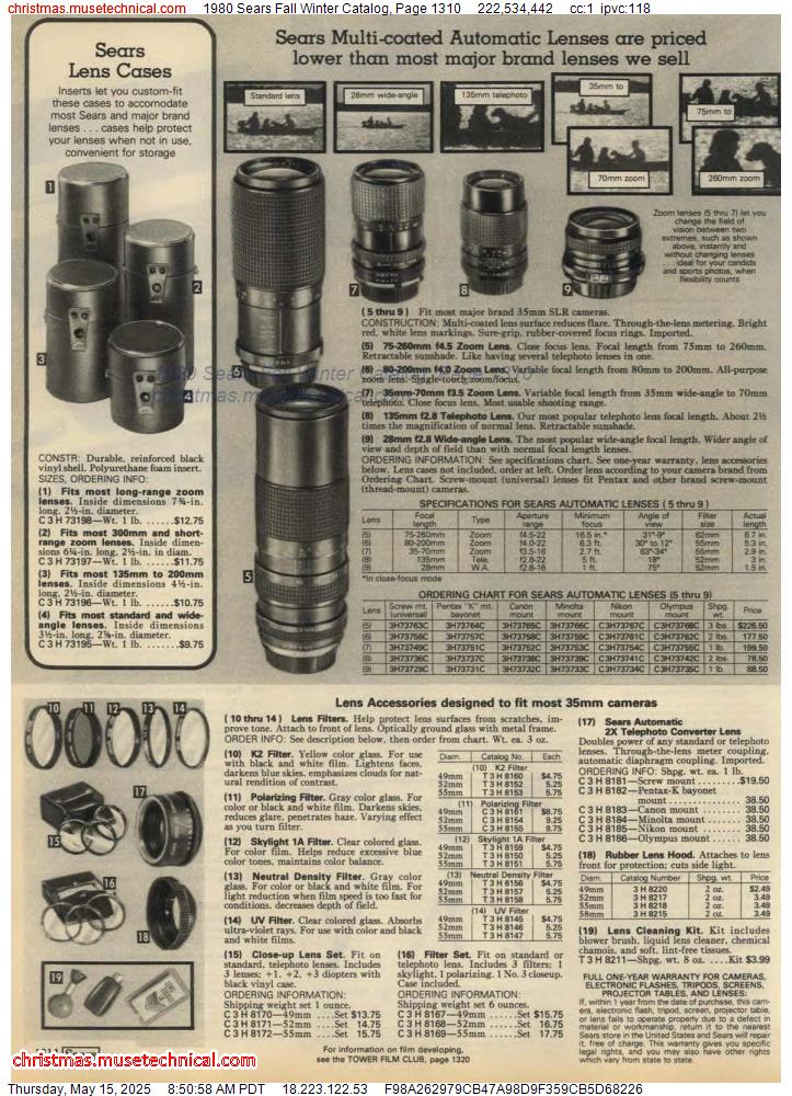 1980 Sears Fall Winter Catalog, Page 1310