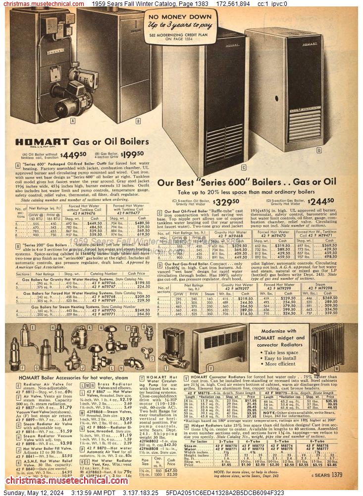 1959 Sears Fall Winter Catalog, Page 1383