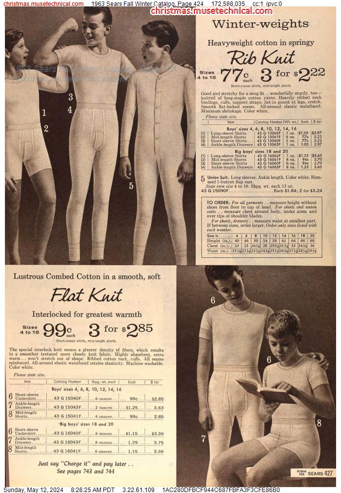 1963 Sears Fall Winter Catalog, Page 424